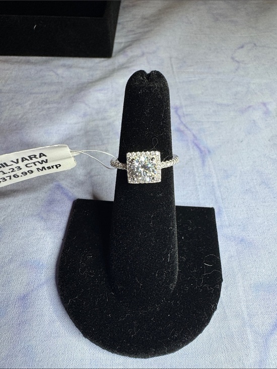 Jewelry - 925 Sterling Silver & Moissanite Square Halo Ring